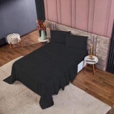 Imagem de Lençol De Queen 400 Fios 4 Peças Percal Em Ponto Palito - Charme Do La