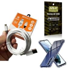 Imagem de Capinha Samsung S21 Fe Com Cabo Turbo E Película De Vidro 3D - Armyshi