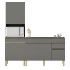 Imagem de Paneleiro E Balcão Gabinete Com Tampo 120cm Lina K02 Gris - Mpozenato