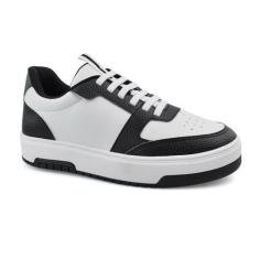 Imagem de Tênis Godiva Solado Texturizado Microfuros Feminino Branco Preto