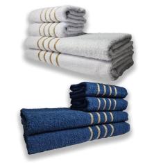 Imagem de 2 Jogos De 4 Toalhas 4 Banho 4 Rosto Montreal 100% Algod?o Br+az