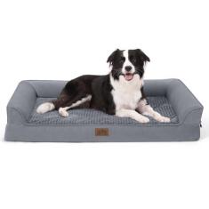 Imagem de Cama ortopédica para cães grandes, sofá-cama lavável para cães grandes, sofá-cama de espuma de suporte para animais de estimação com capa lavável removível, forro impermeável e parte inferior