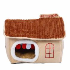 Imagem de Casa de Animais de Estimação Quente, Cabanas de Tenda Com Cama de Caverna de Gato Fechada Interna Casa de Canil de Cachorro Pequeno Quente Com Almofada de Telhado Removível para
