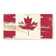 Imagem de DIYthinker Bandeira do sabor do Canadá e placa de licença de folha de bordo para decoração de carro de aço inoxidável