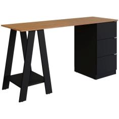 Imagem de Escrivaninha Mesa Escritorio Cavalete 3 Gavetas B62 Novam