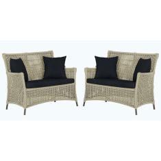 Imagem de 2 Sofás área Externa Igapó Alumínio Marrom Corda Náutica E12 Rami