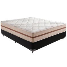 Imagem de Cama Box Preto E Colchão Classic 26 Cm Molas Ensacadas Casal Anjos