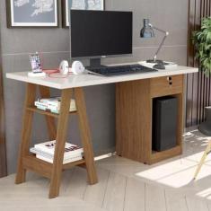 Imagem de Escrivaninha Mesa Computador Gamer Cavalete Com Chave Gavetas 4 Pratel