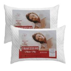 Imagem de Kit 2 Travesseiros 200 Fios 50X70 Branco Enchimento Silicone - Fabrite