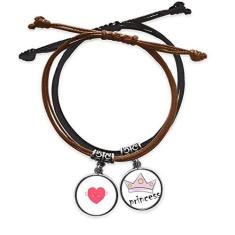 Imagem de Pulseira de couro com corrente de mão para o Dia dos Namorados Rosa com rosto sorridente