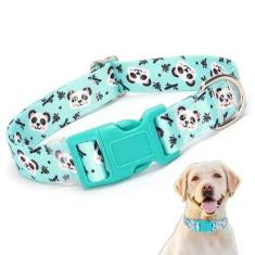 Imagem de Coleiras fofas para cães fêmeas, design de padrão de panda bonito, fivela de liberação rápida, coleiras de cachorrinho de nylon macio ajustável para PP, médio, grande, animais de estimação, meninas,