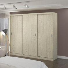 Imagem de Guarda Roupa Casal 3 Portas de Correr 4 Gavetas 1902 Foscarini Marfim Areia