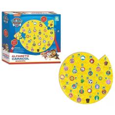 Imagem de Jogo Educativo Alfabeto Em Madeira Caracol Quebra-Cabeça Da Patrulha Canina 26pçs Ilustradas