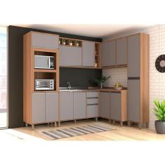Imagem de Armário De Cozinha 8 Peças Sem Tampo De 120 Com Cinza