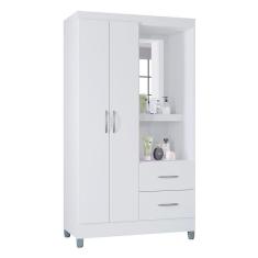 Imagem de Guarda Roupa Solteiro Cordoba 2 Portas Branco Brilho - Poquema