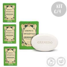 Imagem de Kit C/4 Sabonetes Em Barra Vegetal 90G Antisséptico Fresh Granado
