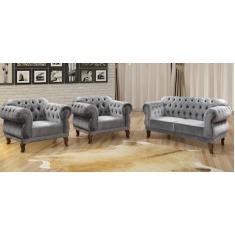 Imagem de Um Sofá 2,00M + Duas Poltronas Chesterfield Elisabeth  - Novo Encanto