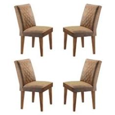 Imagem de Conjunto Com 4 Cadeiras Lunara Cor Imbuia Rufato Móveis