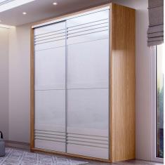 Imagem de Guarda-roupa Solteiro 2 Portas 2 Gavetas 100% Mdf Freijo/off White Tw601b - Dalla Costa