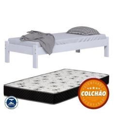Imagem de Cama Turca Solteiro Cor Branco com colchao - Abs Atacadista