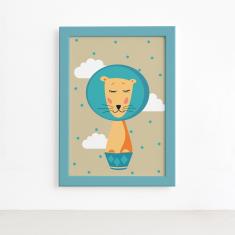 Imagem de Quadro Infantil Circo Leão para Quarto Moldura  22x32cm