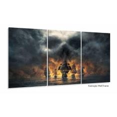 Imagem de Quadros Decorativos Rock Caveira Caravela Bar Quarto 120x60