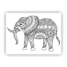 Imagem de Quadro Decorativo Elefante Mosaico Salas Quartos Paisagem