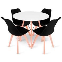 Imagem de Conjunto Mesa  Eames 90Cm E 4 Cadeiras Leda 