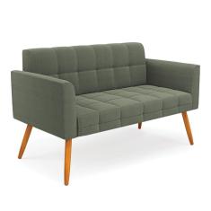 Imagem de Namoradeira 2 Lugares Pé Palito Castanho Elisa Bouclê Menta D03 - D`Rossi