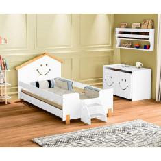 Imagem de Cama Solteiro Infantil Alegra - Branca E Mel - Cor: Branco