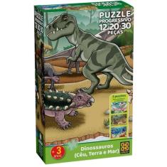 Imagem de Quebra-cabeças - 12 - 20 - 30 peças - Dinossauros (Céu - Ter