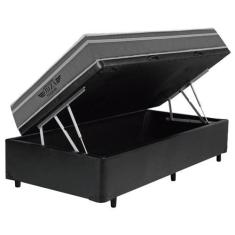 Imagem de Cama Box Baú Solteiro Bravus + Colchão Ibiza D33 Mola Superlastic 78X1
