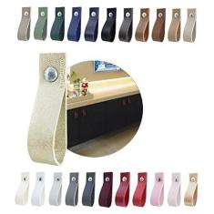 Imagem de Kit com 16 Puxadores Doko Parafuso para Móveis Armário Guarda Roupa Gaveta Porta Baús Caixas Bandeja Cesto Tábua - Cor Textura de Couro