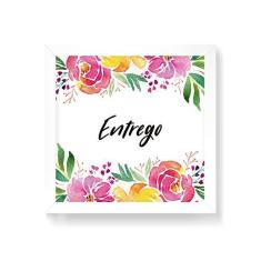 Imagem de Arte Maníacos Quadro Decorativo Floral Entrego - 50x50cm (Moldura em laca )