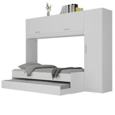 Imagem de Bicama Solteiro com Colchão Incluso e Guarda Roupa Multimóveis Branco