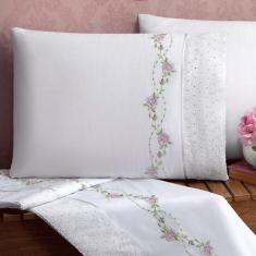 Imagem de Lencol Super Queen Size Elastico Daphane 100%Algodao Extra Macio Bouqu