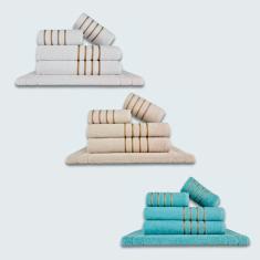 Imagem de Jogo De Toalhas 15 P? S Cole??O Montreal 100% Algod? O Br + bg + vd