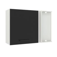 Imagem de Armário Aéreo de Canto Madesa Agata 1 Porta - Branco/Preto