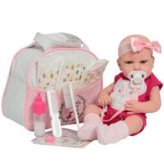 Imagem de Boneca Reborn Com Olho Azul Linda Enxoval Completo 43cm - Cegonha Rebo