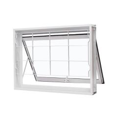 Imagem de Janela De A o Maxim-ar 60x60cm Com Grade Quadriculada E Vidro