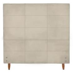 Imagem de Cabeceira Estofada Raissa para Cama Box Viúva Suede Bege 120cm JBF