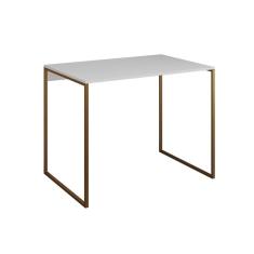 Imagem de Mesa para Escritório Industrial Base Ferro Dourado Tampo Mdp Branco 90x50