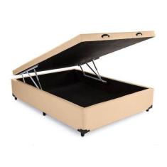 Imagem de Base Box Baú Casal Sintético Bege 41X138x188 Serra Negra