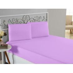Imagem de Jogo De Lençol Cama De Viúva 1,28M X1,88M 3Pç Algodão Lilás - Nathalia