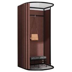 Imagem de Guarda-roupa Vestiário Portátil Economize Espaço Sem Perfuração Vestiário Independente Removível Loja de Roupas Provador, Para Quarto armário