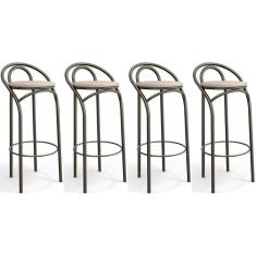 Imagem de Banqueta Dublin 1B706 Kit 4 Un Bronze/Nude 16 - Kappesberg