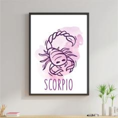 Imagem de Quadro Decorativo Signos Aquarela - Escorpião 45x34cm