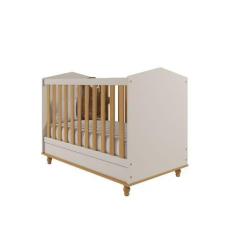 Imagem de Berço americano Permobili Retro Mimo casinha MDF, Off White/Nature