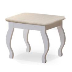 Imagem de Banqueta Almofadada para Penteadeira Camarim - Móveis Luapa, Branco