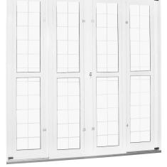 Imagem de Porta de Correr de Aço 215x200cm Pantografica Grade Quadrada Ideal Crv Esquadrias Branco